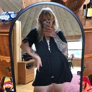 Black Linen Zara Romper (current)